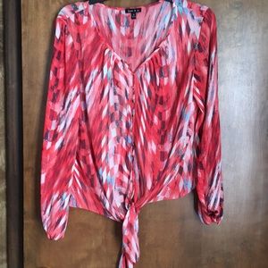 Tie from long sleeve blouse